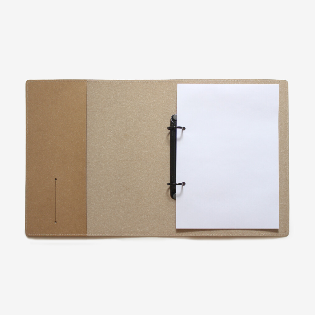 Corban & Blair A5 Aus Made Recycled Leather Ring Binder Natural Kraft