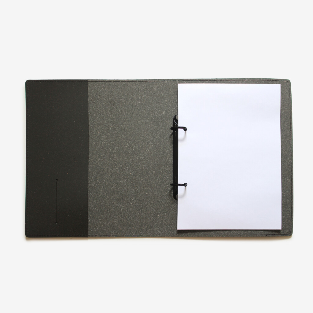 Corban & Blair A5 Aus Made Recycled Leather Ring Binder Natural Black