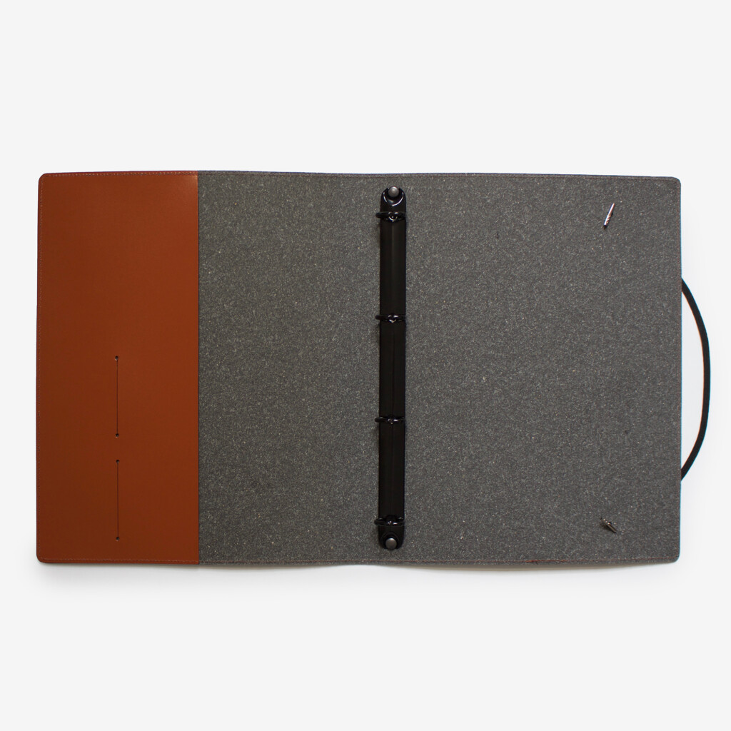 Corban & Blair A4 Aus Made Recycled Leather Ring Binder Tan • ASB